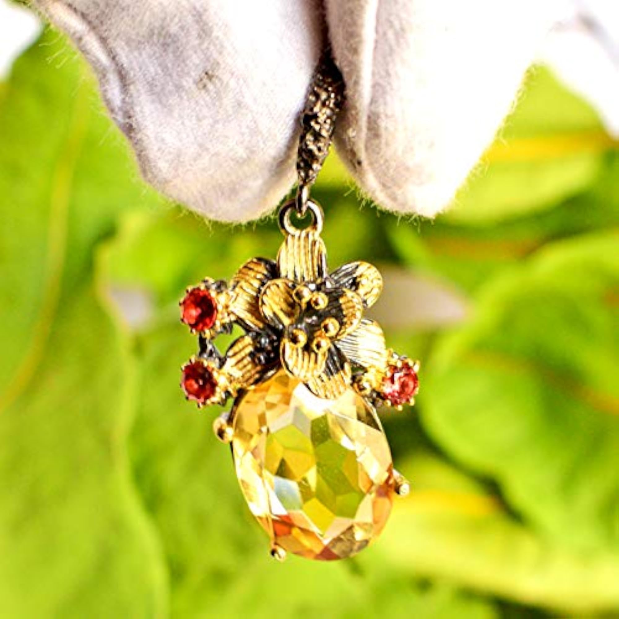Women's Citrine & Garnet 925 Sterling Silver Pendant Necklace